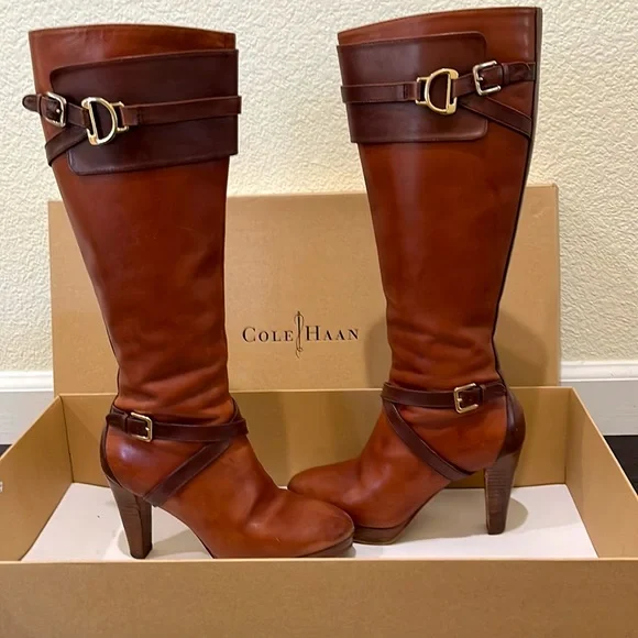 Cole Han x Nike Air Poppy Bit Tall Leather Boot. Size 5.5B - Picture 1 of 12